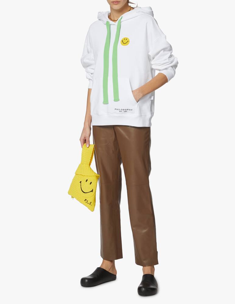 rinascente Philosophy di Lorenzo Serafini Cotton hoodie with smile - white