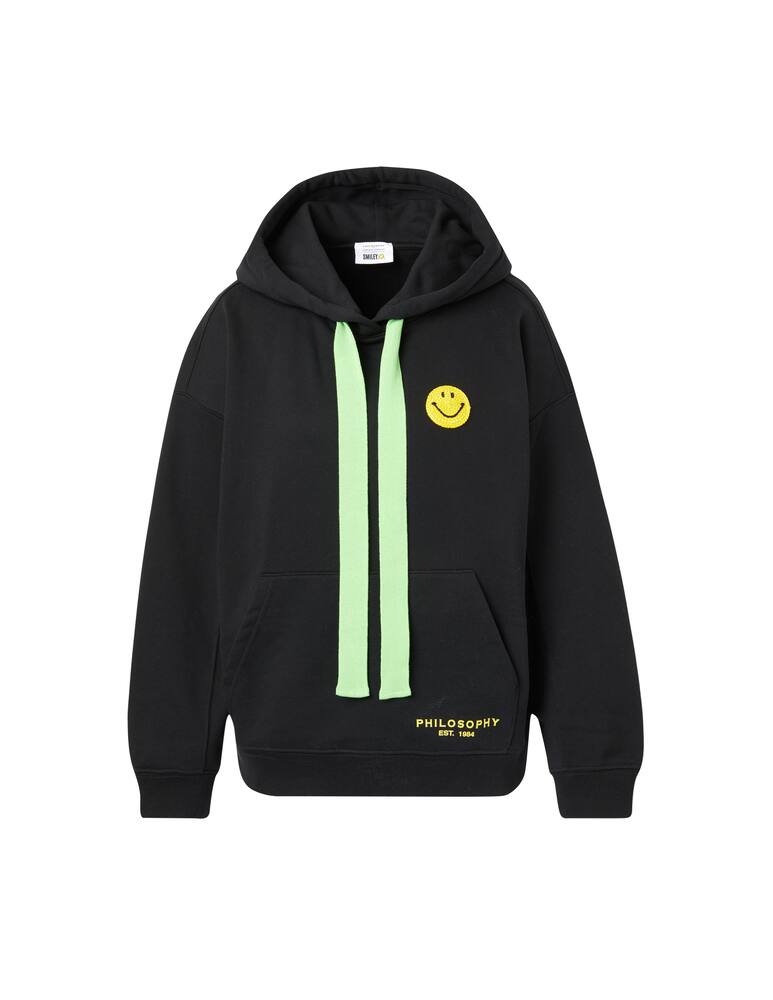 rinascente Philosophy di Lorenzo Serafini Felpa con cappuccio in cotone con smile - nero