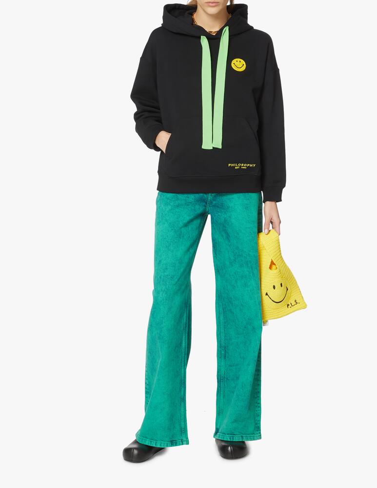 rinascente Philosophy di Lorenzo Serafini Felpa con cappuccio in cotone con smile - nero