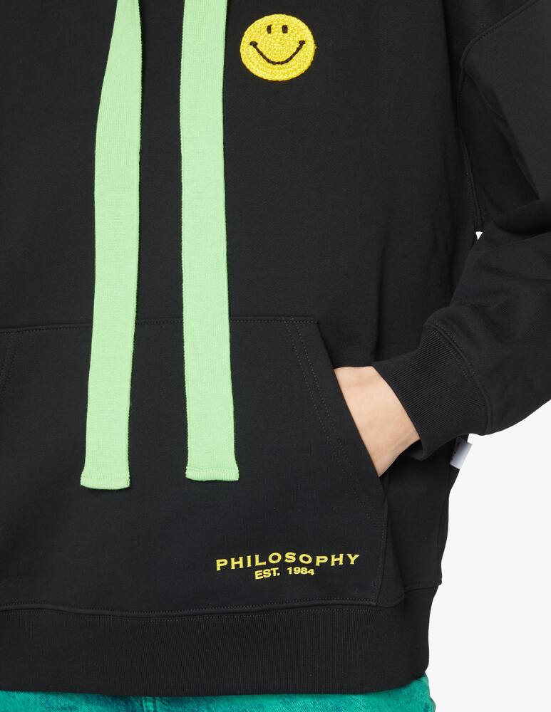 rinascente Philosophy di Lorenzo Serafini Felpa con cappuccio in cotone con smile - nero