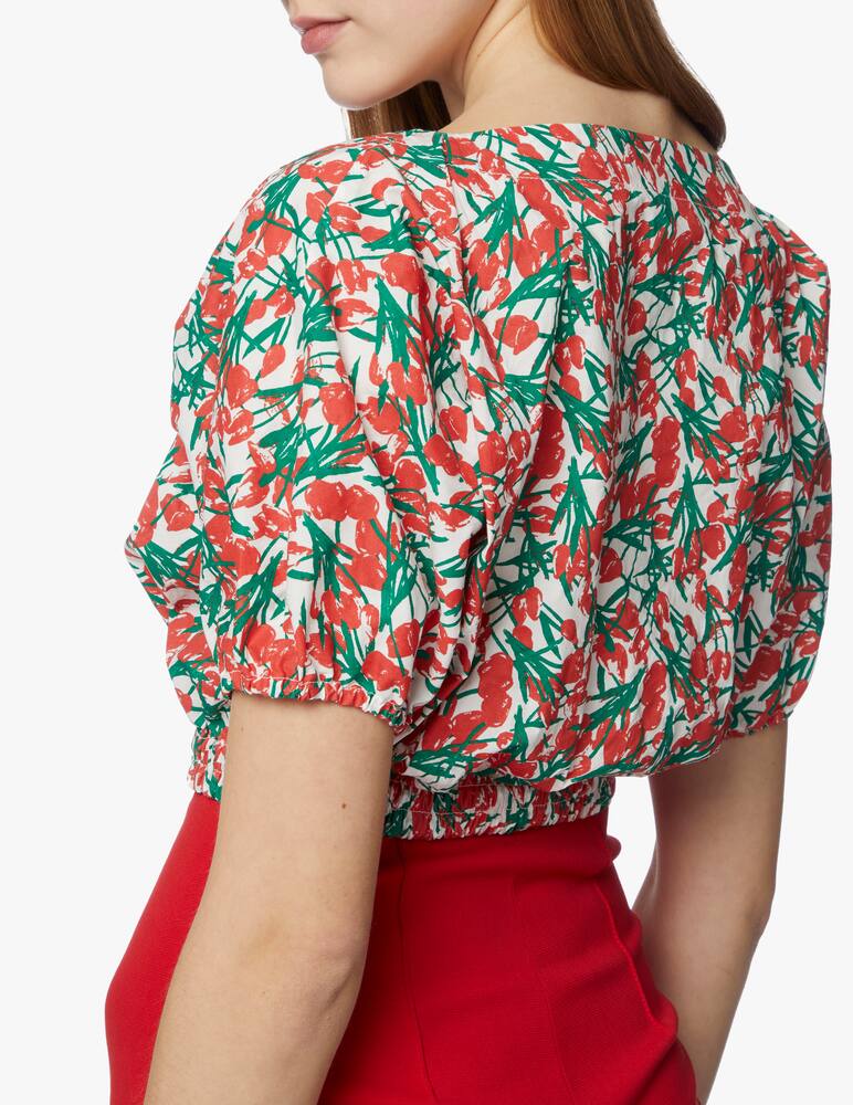 rinascente Philosophy di Lorenzo Serafini Cropped blouse with prints - red