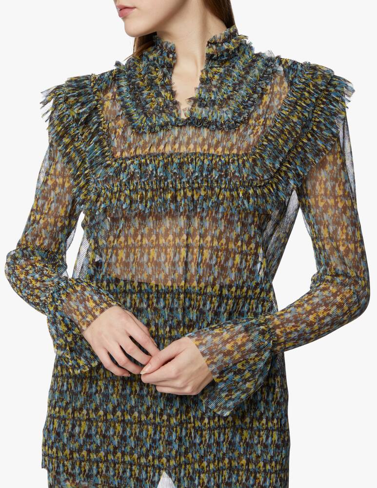 rinascente Philosophy di Lorenzo Serafini V-neck with maxi rouches blouse - multi