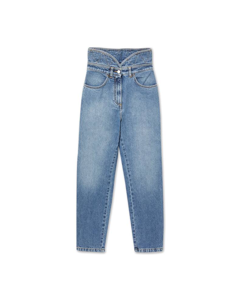 rinascente Philosophy di Lorenzo Serafini Tulip carrot righ rise jeans - blue