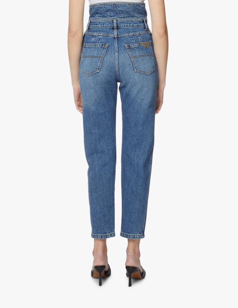 rinascente Philosophy di Lorenzo Serafini Tulip carrot righ rise jeans - blue
