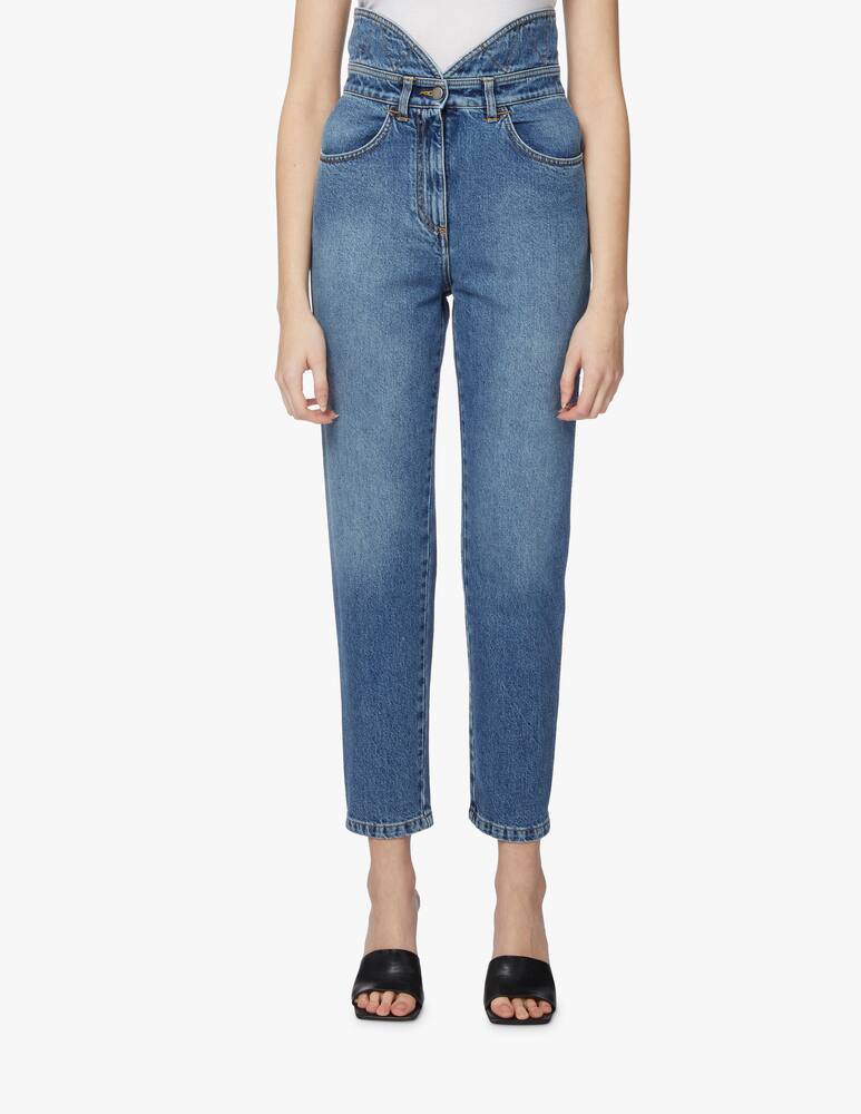 rinascente Philosophy di Lorenzo Serafini Tulip carrot righ rise jeans - blue