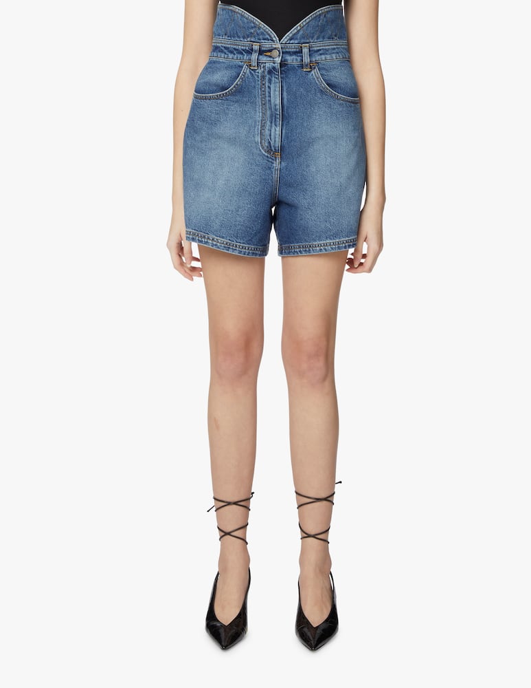 rinascente Philosophy di Lorenzo Serafini Short tulip in denim - blu