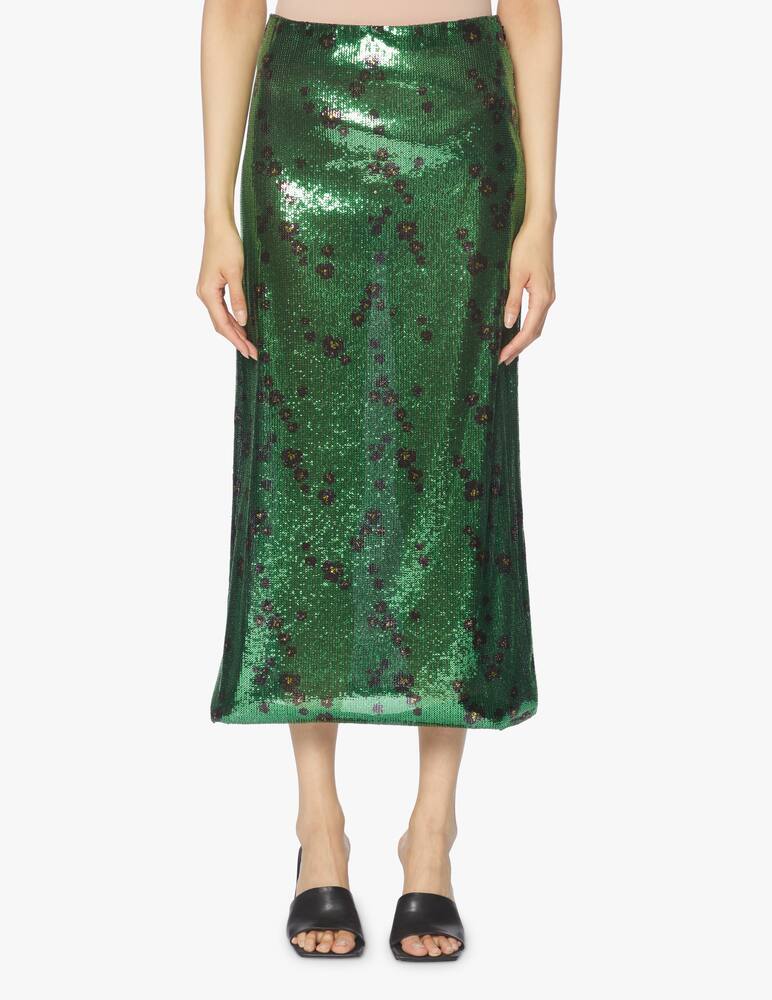 Philosophy di Lorenzo Serafini Sequined pencil midi skirt - green - picture 2