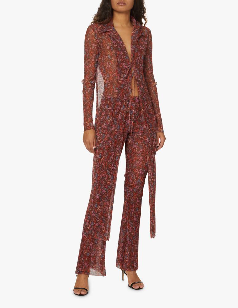 rinascente Philosophy di Lorenzo Serafini Vestito lungo mesh flower - rosso