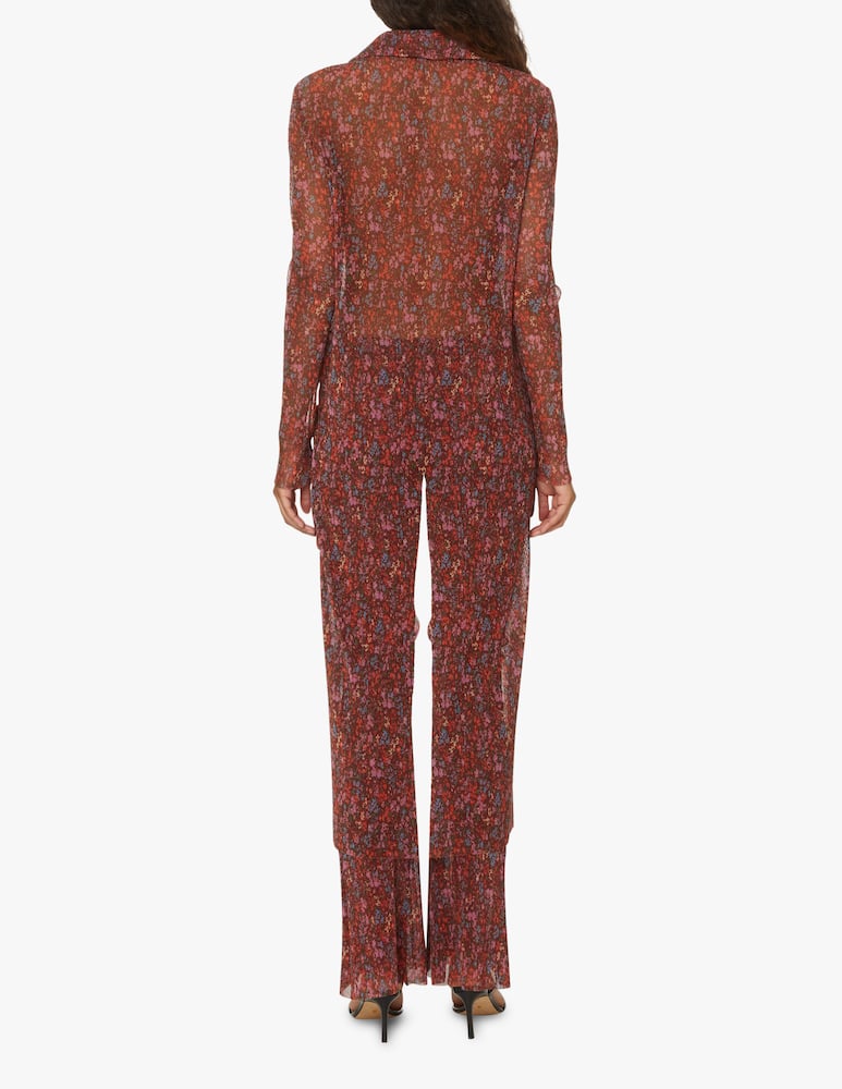 rinascente Philosophy di Lorenzo Serafini Vestito lungo mesh flower - rosso