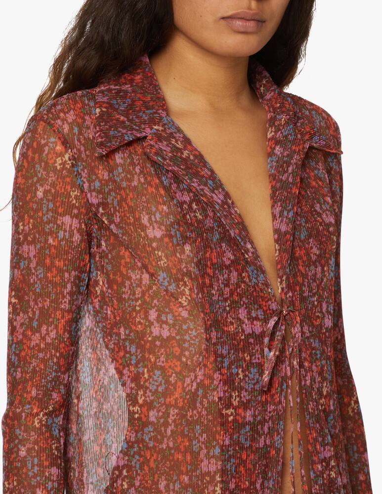 rinascente Philosophy di Lorenzo Serafini Vestito lungo mesh flower - rosso