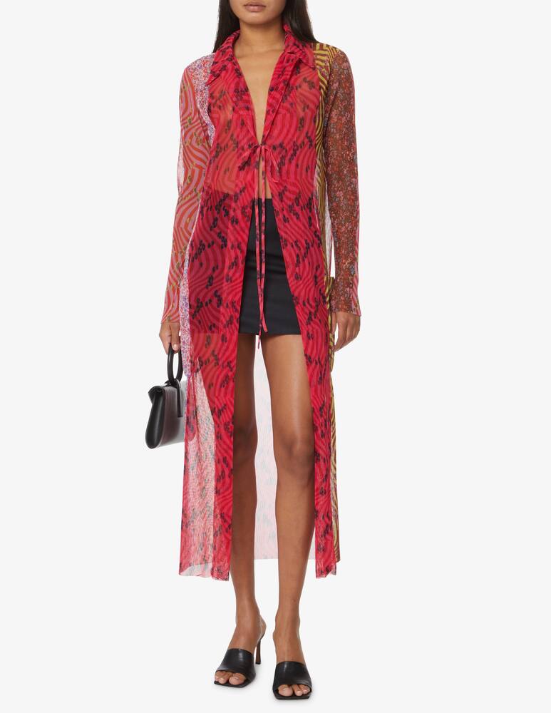 rinascente Philosophy di Lorenzo Serafini Cardigan midi open mesh patch - multicolor