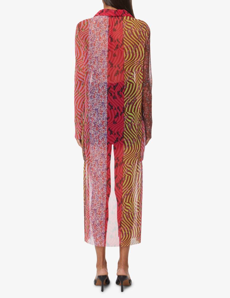 rinascente Philosophy di Lorenzo Serafini Cardigan midi open mesh patch - multicolor