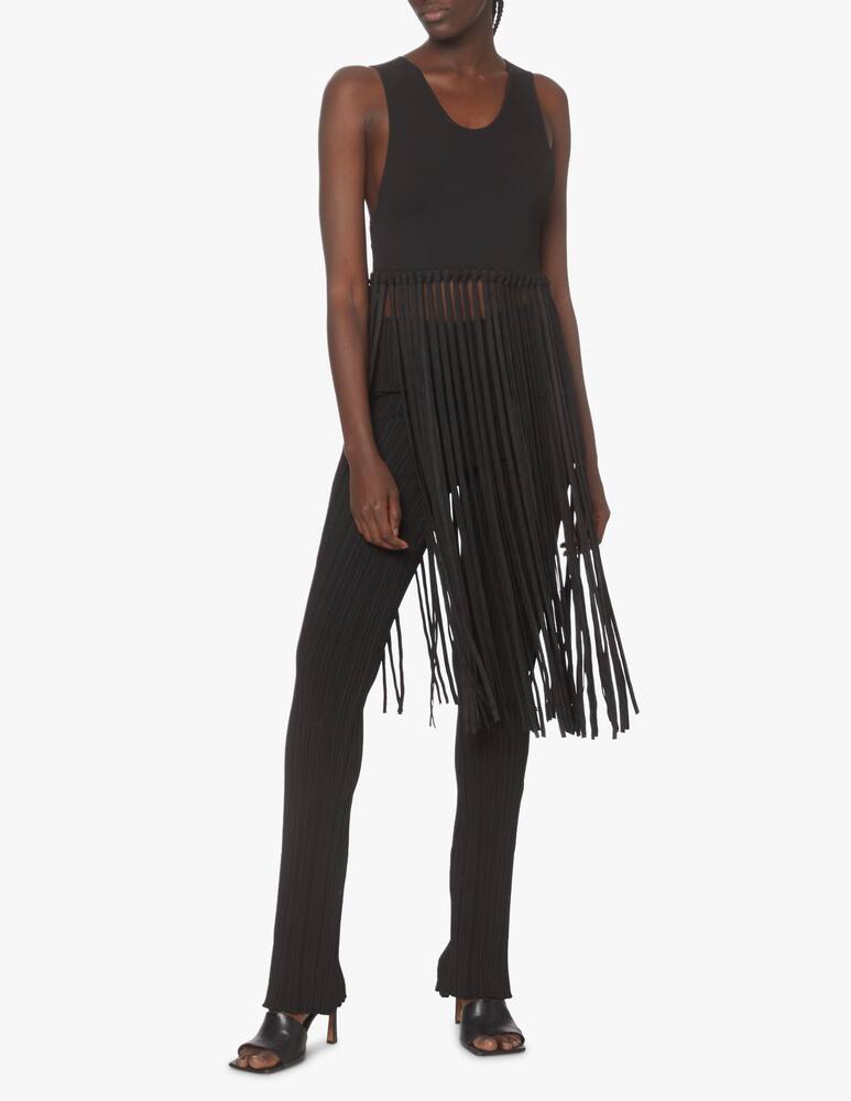 rinascente Philosophy di Lorenzo Serafini Canotta cropped con frangia - nero