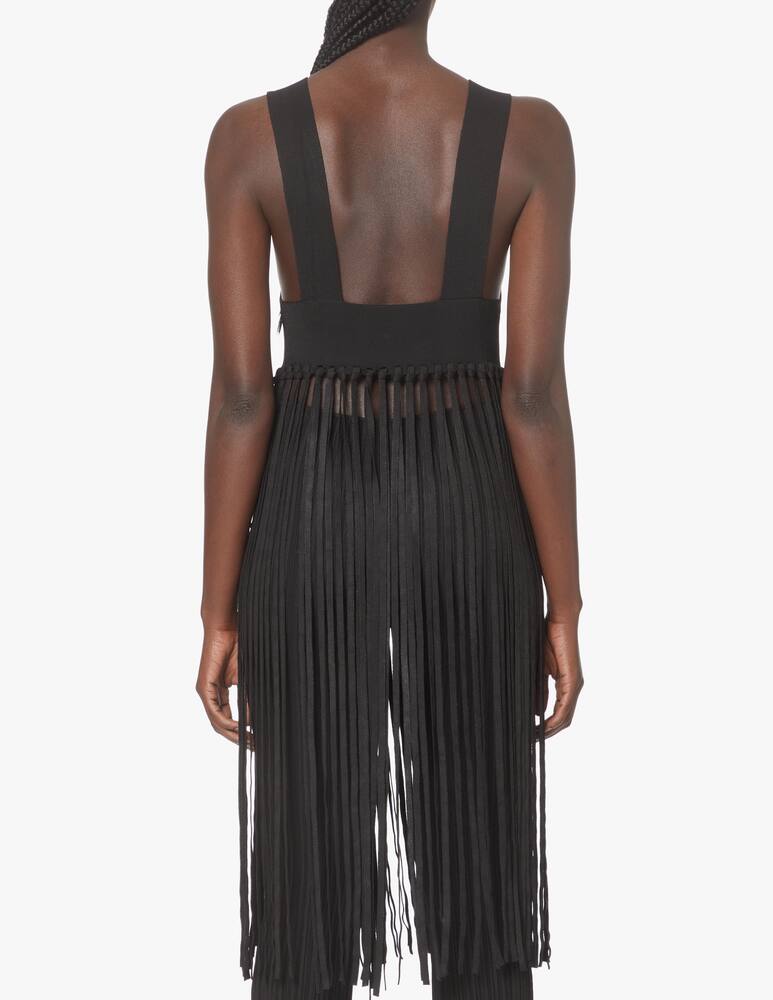 rinascente Philosophy di Lorenzo Serafini Canotta cropped con frangia - nero