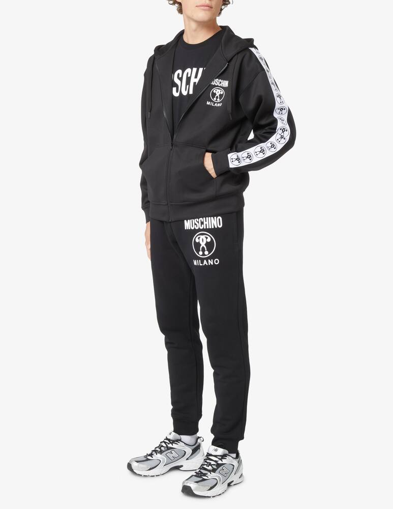 rinascente Moschino Couture Felpa con cappuccio con cerniera banda logo - Nero