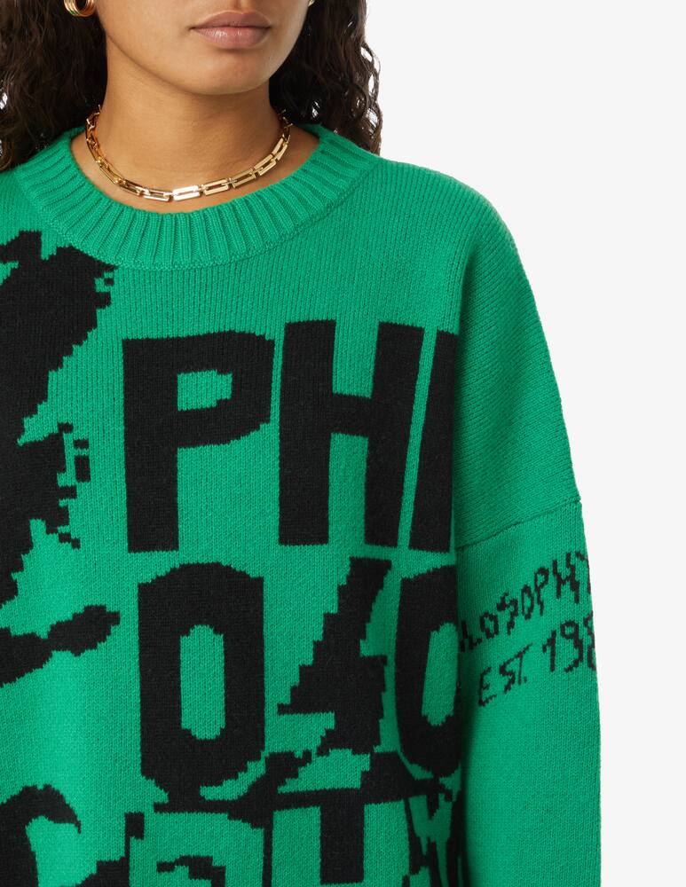 rinascente Philosophy di Lorenzo Serafini Long sleeve jumper with logo - Green