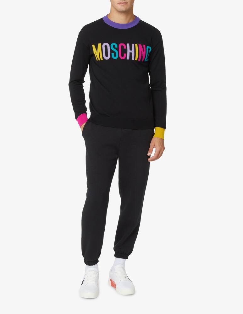 rinascente Moschino Maglia in lana vergine con logo - Nero