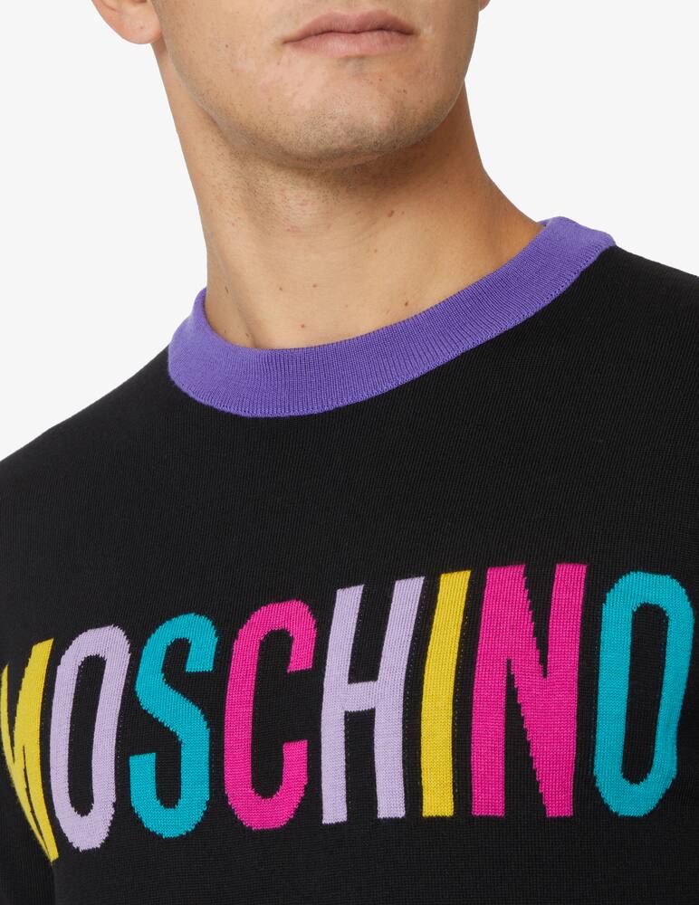 rinascente Moschino Maglia in lana vergine con logo - Nero