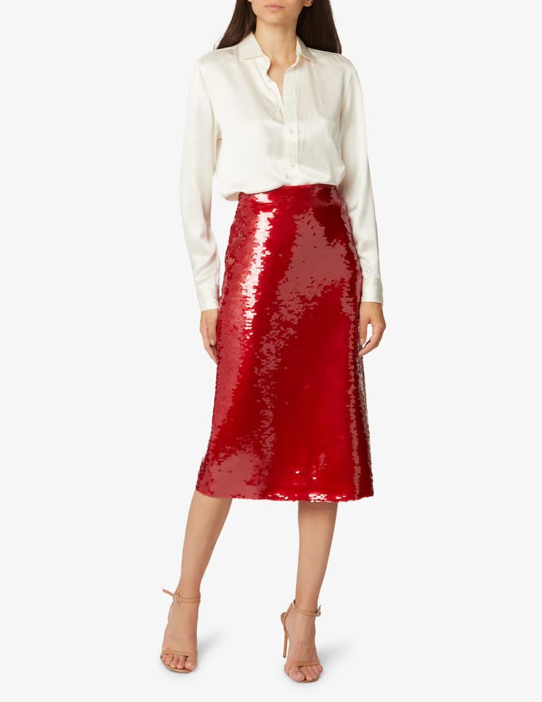 Philosophy di Lorenzo Serafini Gonna midi con pailette - Rosso - immagine 1 Philosophy di Lorenzo Serafini Gonna midi con pailette - Rosso - immagine 1