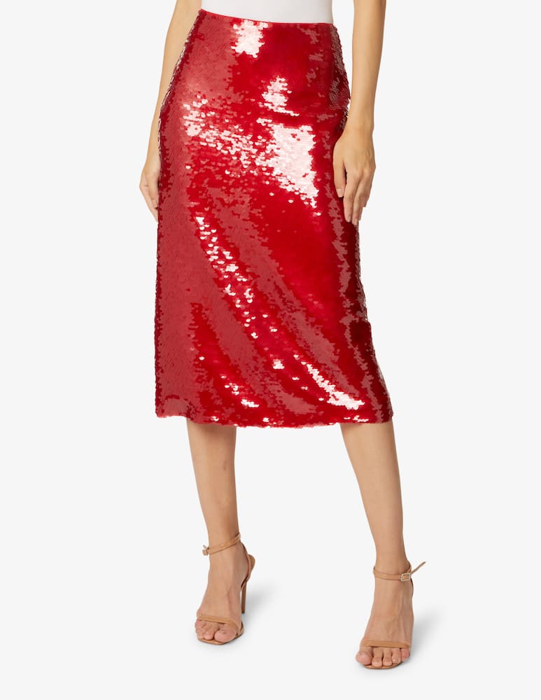 rinascente Philosophy di Lorenzo Serafini Midi skirt with sequins - Red