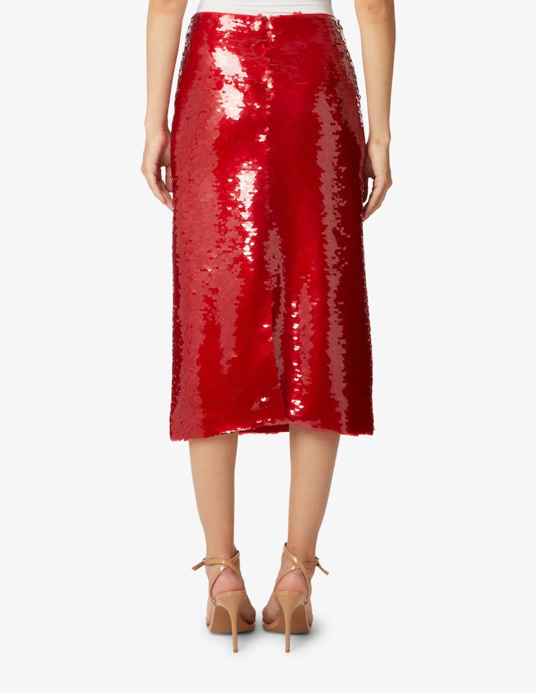 rinascente Philosophy di Lorenzo Serafini Midi skirt with sequins - Red