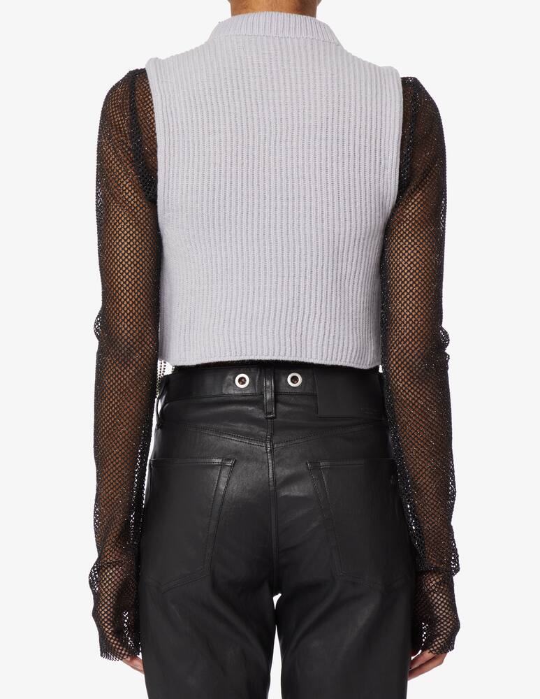 rinascente Philosophy di Lorenzo Serafini Maglia crop in lana con fili di cristallo - Lilla