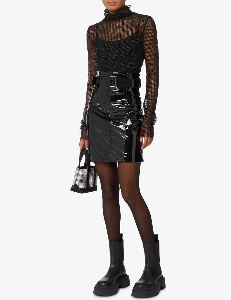 rinascente Philosophy di Lorenzo Serafini Lurex fishnet tee - Black