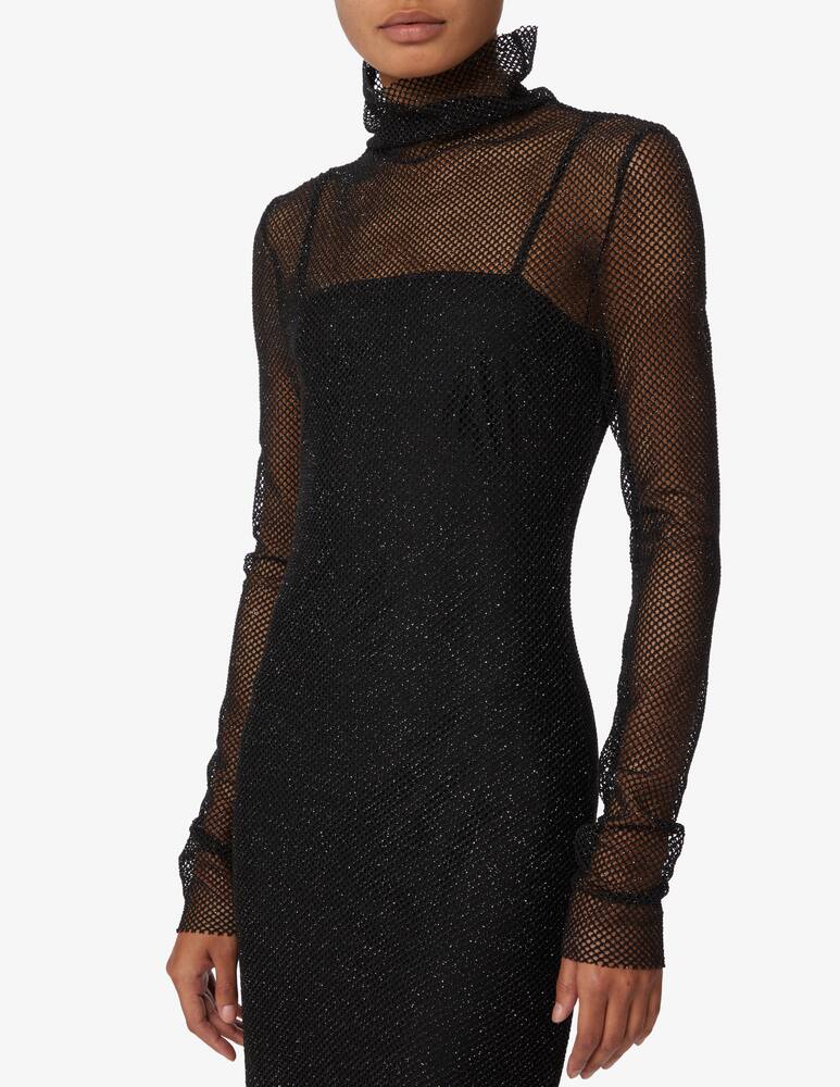 rinascente Philosophy di Lorenzo Serafini Maxi lurex fishnet dress - Black