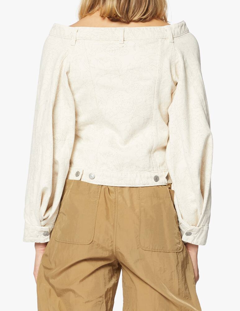 rinascente Ganni Giacca di jeans off-shoulder