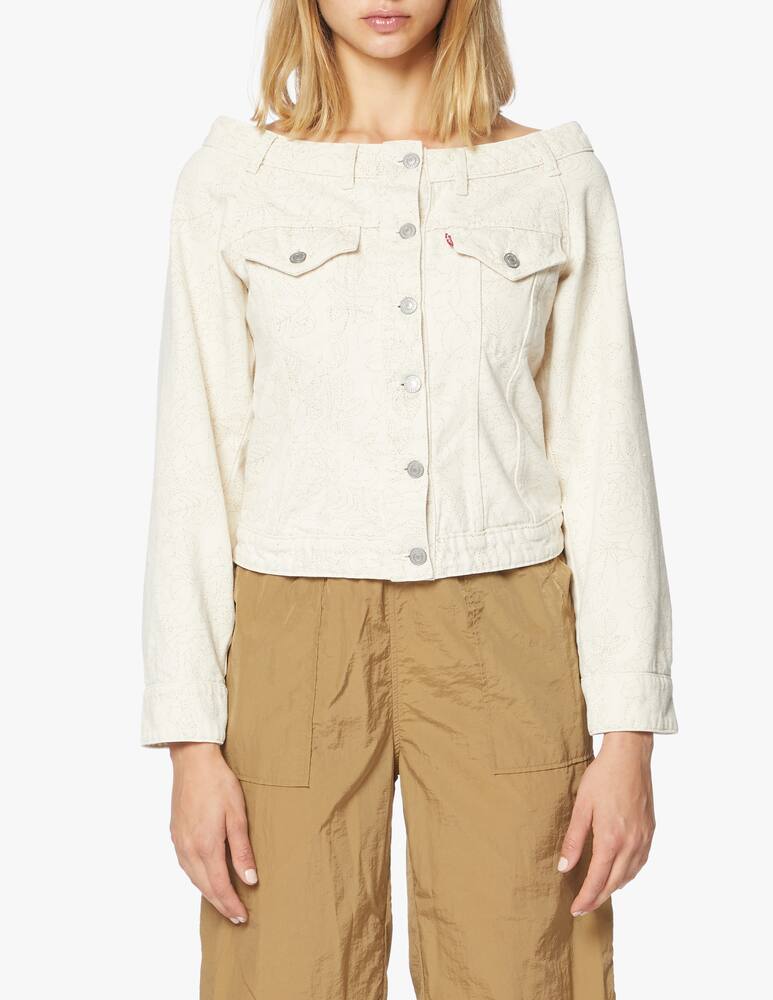 rinascente Ganni Giacca di jeans off-shoulder