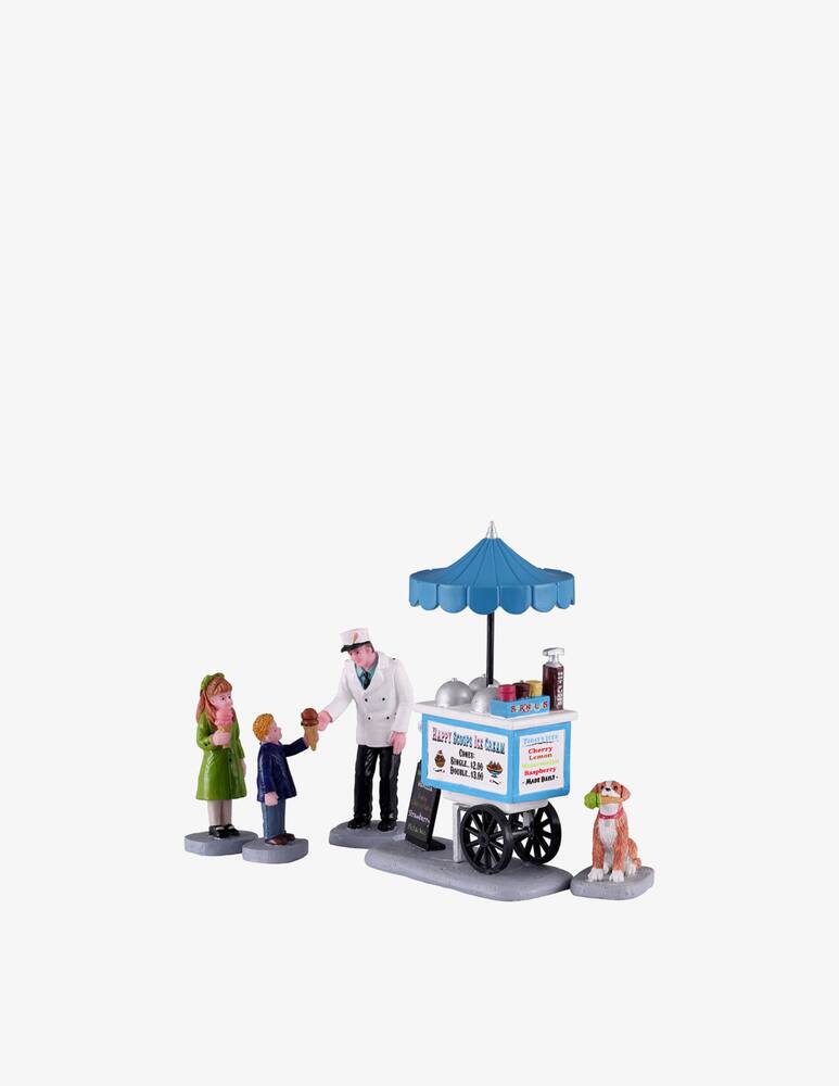 rinascente Lemax Happy Scoops Ice Cream Cart Set 5pz Caddington Village