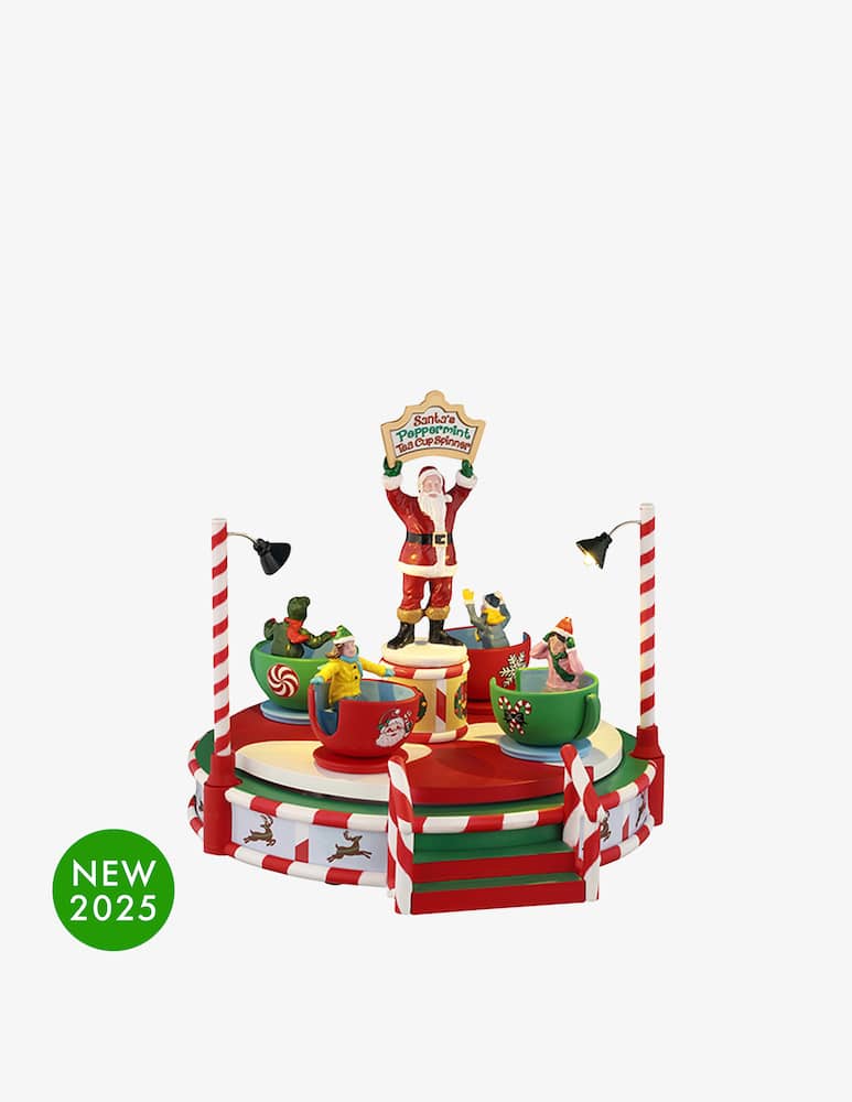 rinascente Lemax Santa'S Peppermint Teacup Spinner Carnival