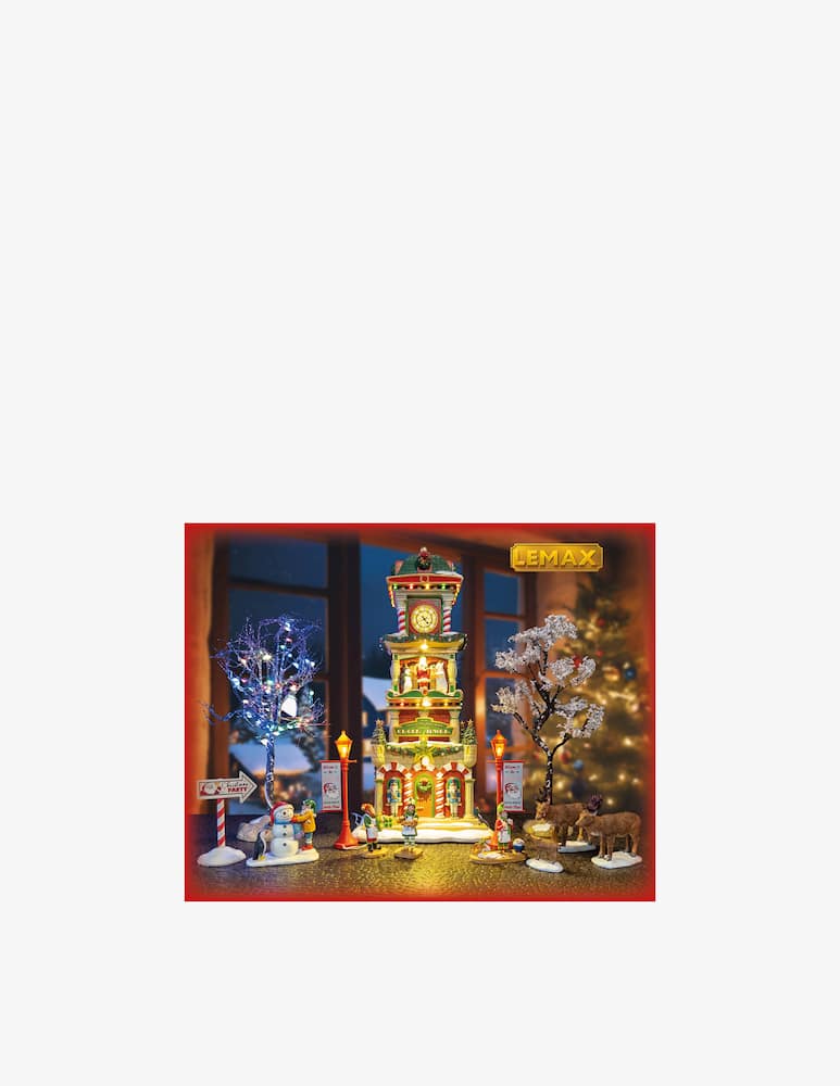 Lemax The Village Square Clock Tower Set Santa'S Wonderland - immagine 2 Lemax The Village Square Clock Tower Set Santa'S Wonderland - immagine 2