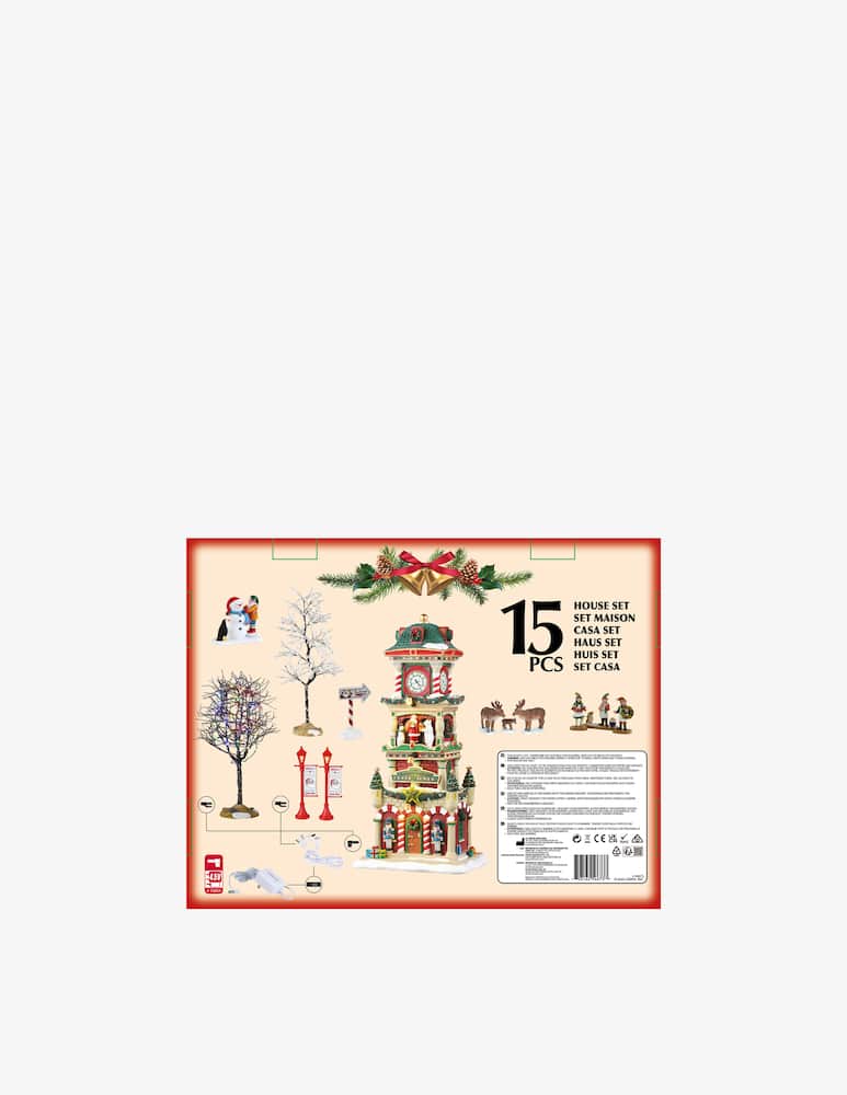 Lemax The Village Square Clock Tower Set Santa'S Wonderland - immagine 4 Lemax The Village Square Clock Tower Set Santa'S Wonderland - immagine 4