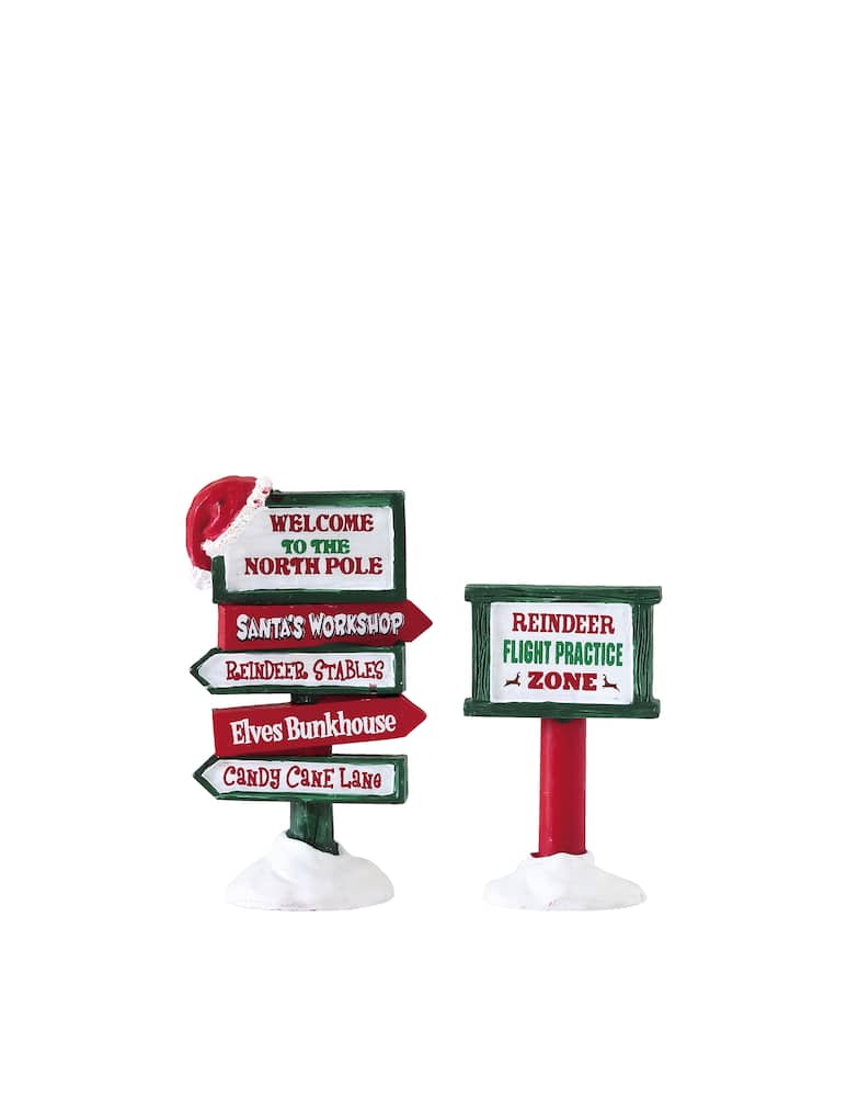 rinascente Lemax North Pole Signs set di 2 accessori
