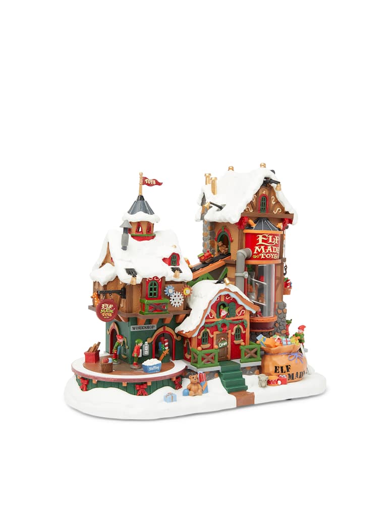 rinascente Lemax Elf Made Toy Factory villaggio con musica e animazione