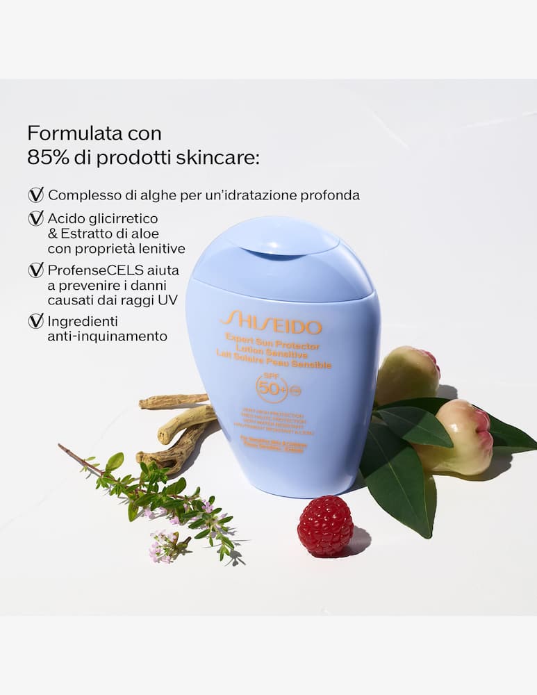 Shiseido Shiseido Expert Sun Protector Lotion Sensitive Spf50+ - immagine 2 Shiseido Shiseido Expert Sun Protector Lotion Sensitive Spf50+ - immagine 2