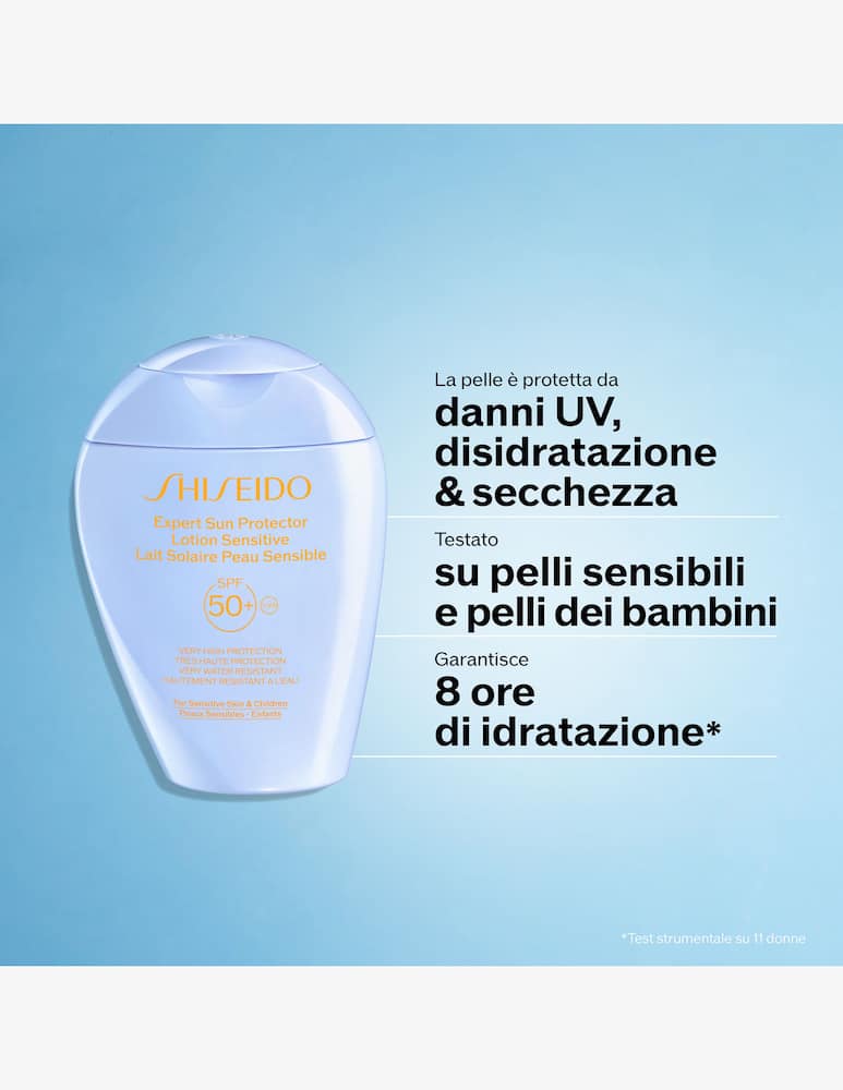 Shiseido Shiseido Expert Sun Protector Lotion Sensitive Spf50+ - immagine 3 Shiseido Shiseido Expert Sun Protector Lotion Sensitive Spf50+ - immagine 3