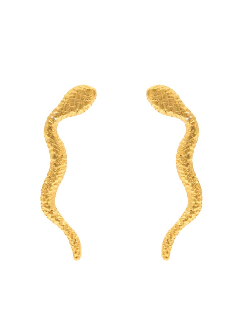 rinascente Mesh Orecchini dorati del polsino dell'orecchio del serpente