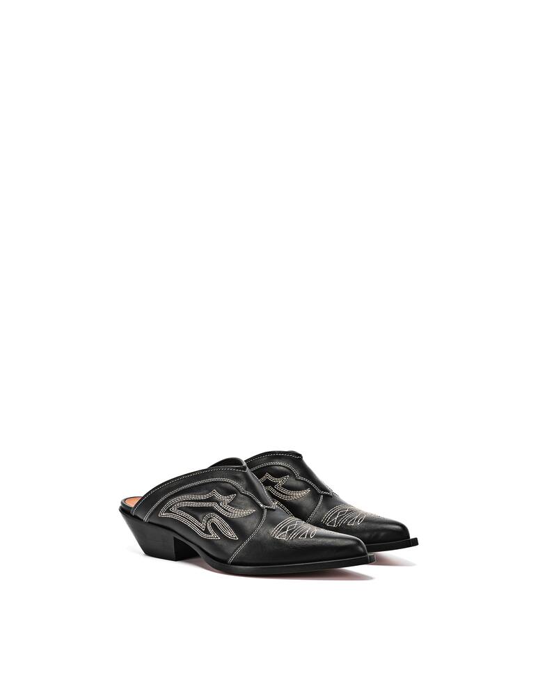 rinascente Sonora Tulum calf leather mules - black