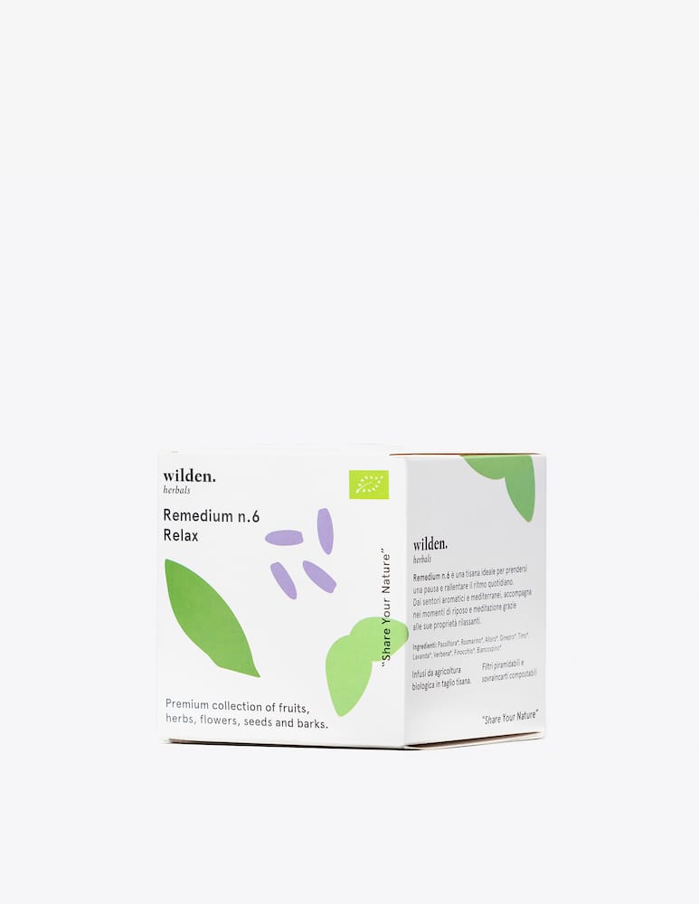 Wilden Herbals Tisana biologica Remedium n.6 Relax, astuccio 10 bustine - immagine 3 Wilden Herbals Tisana biologica Remedium n.6 Relax, astuccio 10 bustine - immagine 3