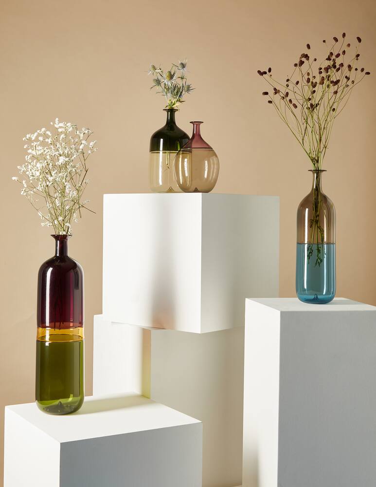 rinascente Venini Bottle Bolle - Tapio Wirkkala - light blue