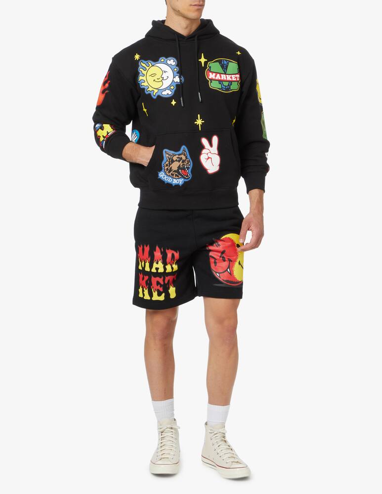 rinascente Market Felpa con cappuccio smiley start within stars - nero