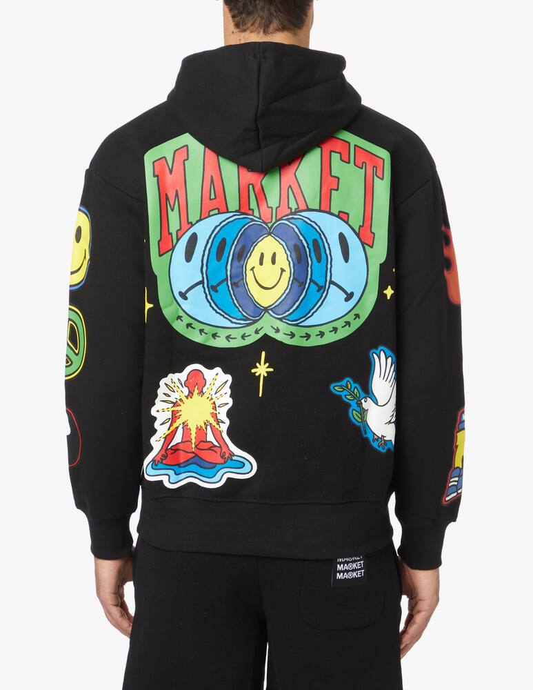 rinascente Market Felpa con cappuccio smiley start within stars - nero