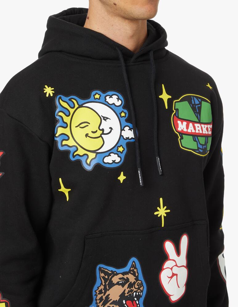 rinascente Market Felpa con cappuccio smiley start within stars - nero