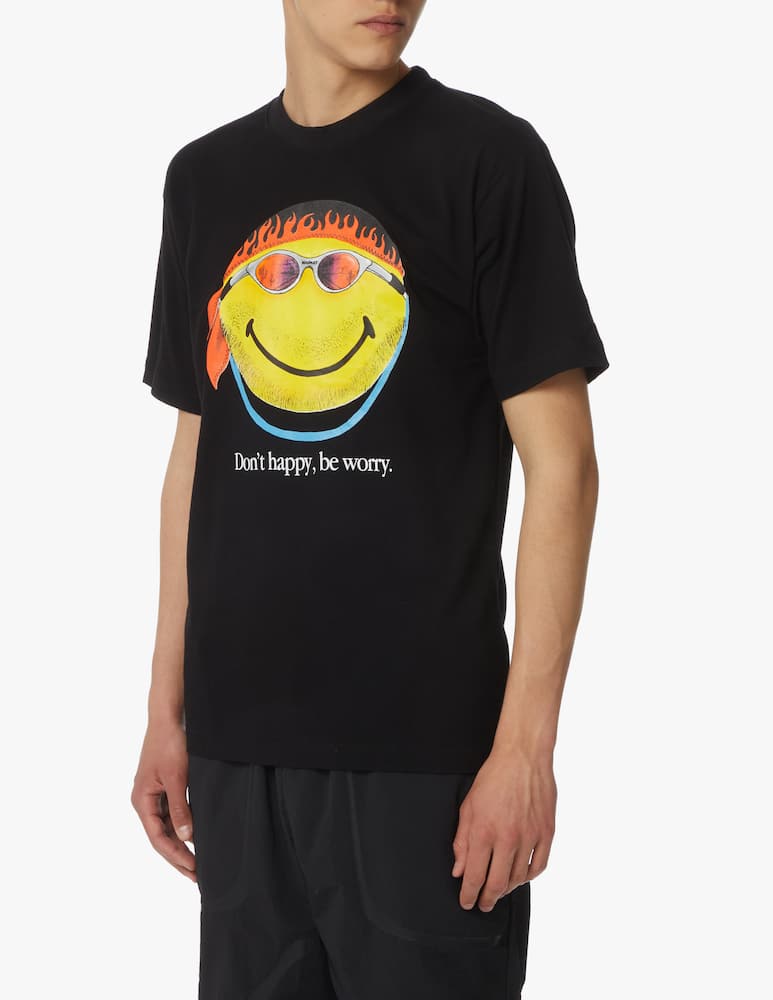 Market T-shirt smiley dont happy be worry - nero - immagine 1 Market T-shirt smiley dont happy be worry - nero - immagine 1