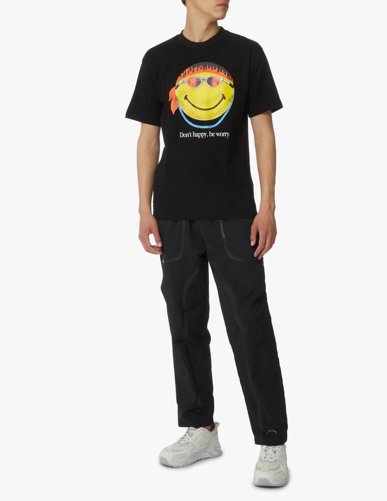 rinascente Market Smiley dont happy be worry t-shirt - black