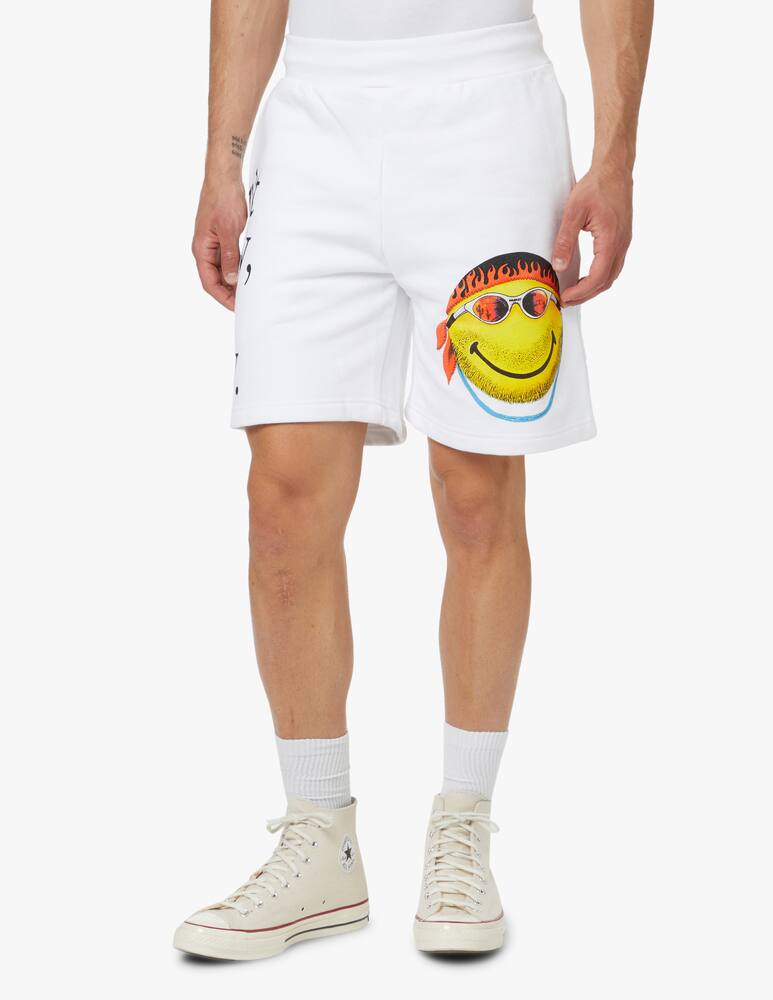 rinascente Market Smiley dont happy be worry sweatshorts - white