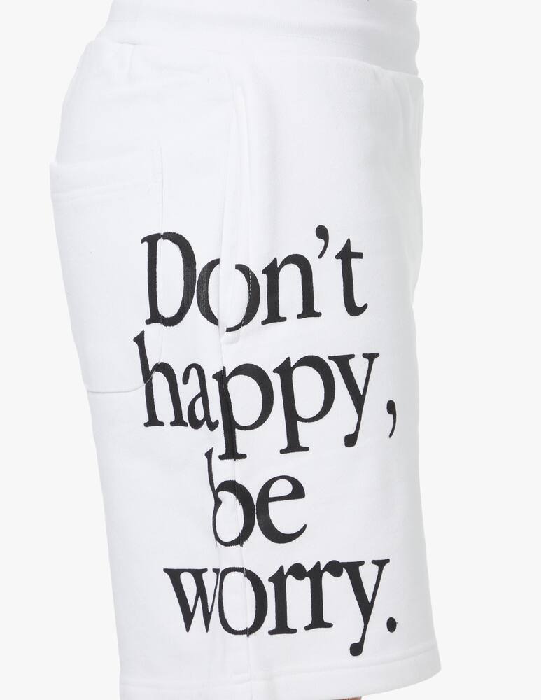 rinascente Market Smiley dont happy be worry sweatshorts - white