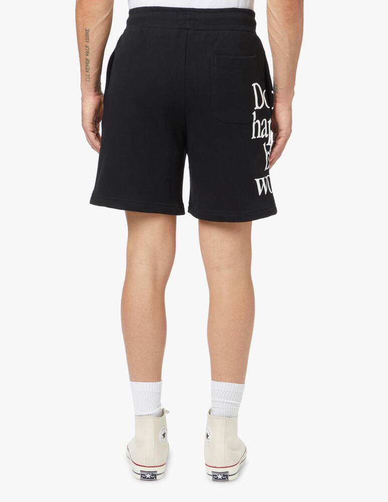 rinascente Market Pantaloni tuta corti smiley dont happy be worry - nero